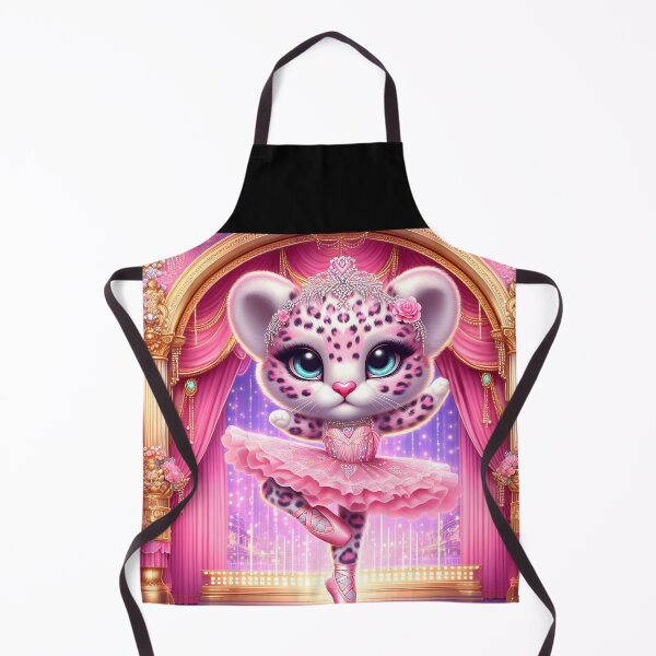 Item preview, Pink Plush Leopard Ballerina – Jewel Tutu Dance on Golden Stage designed and sold by EmeraldeaArt.