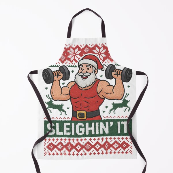 Item preview, Ugly-Sweater Gym Santa – Sleighin’ It | Funny Muscular Christmas Design designed and sold by B-M-Store.