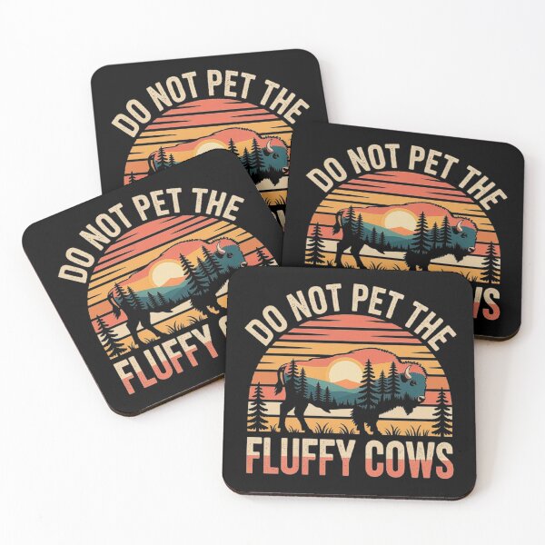 Item preview, Do Not Pet the Fluffy Cows Funny Bison Retro Sunset Design designed and sold by love3617.