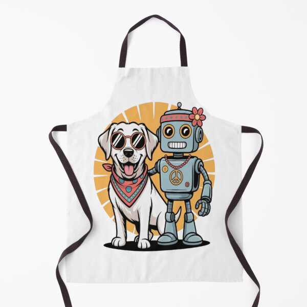 Item preview, Labrador Retriever with Hippie Robot Illustration designed and sold by Petpixy.