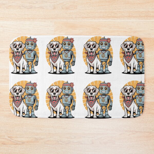 Item preview, Labrador Retriever with Hippie Robot Illustration designed and sold by Petpixy.
