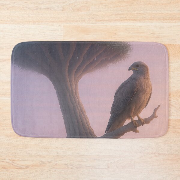 Item preview, Buzzard on branch with dragon tree in mystical morning mist designed and sold by BreakingWorse.