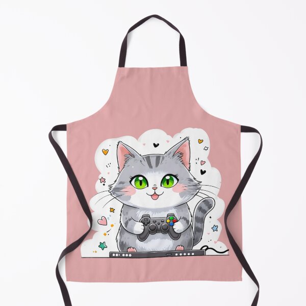 Item preview, Kawaii Gamer Cat with Controller-2 designed and sold by SamartkitDesign.
