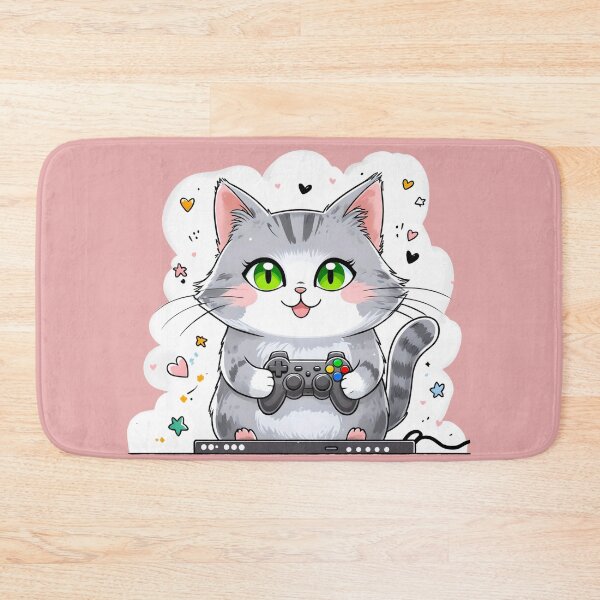 Item preview, Kawaii Gamer Cat with Controller-2 designed and sold by SamartkitDesign.