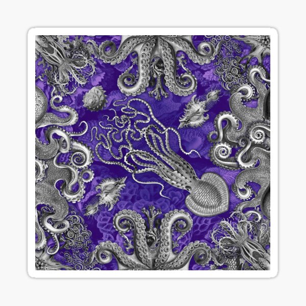The Kraken (Purple, Square, Alt) Sticker