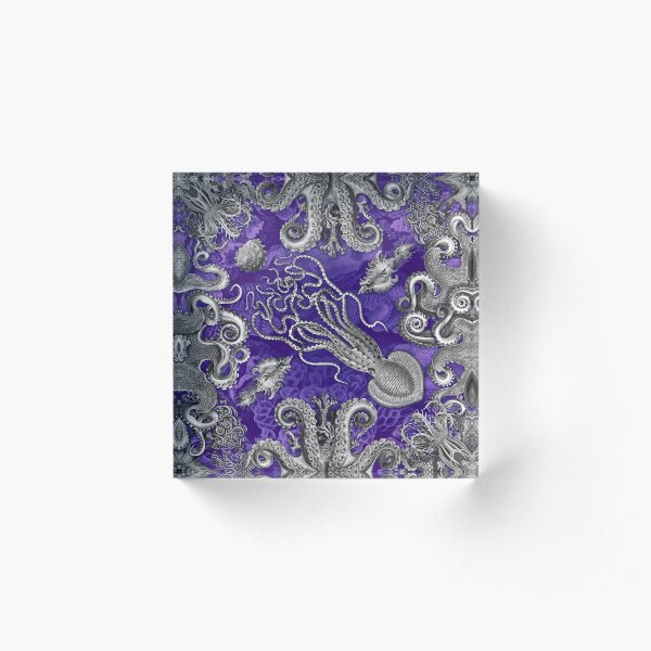The Kraken (Purple, Square, Alt) Acrylic Block