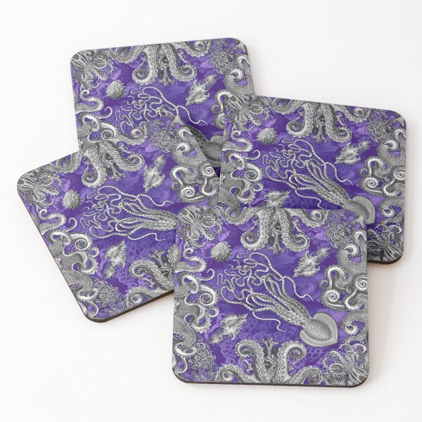 Item preview, Octopus Squid Kraken Art Tentacles Seashell Deep Sea Ocean Creatures Lover (Purple, Alt) designed and sold by Mechanical Whispers.