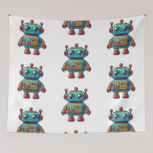 Item preview, Cute and Colorful Robot Illustration in Cartoon Style designed and sold by DibuHumor.