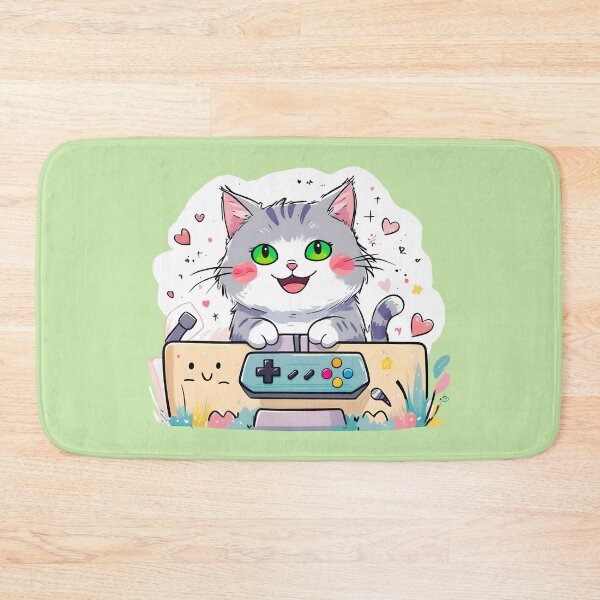 Item preview, Kawaii Gamer Cat with Controller-1 designed and sold by SamartkitDesign.