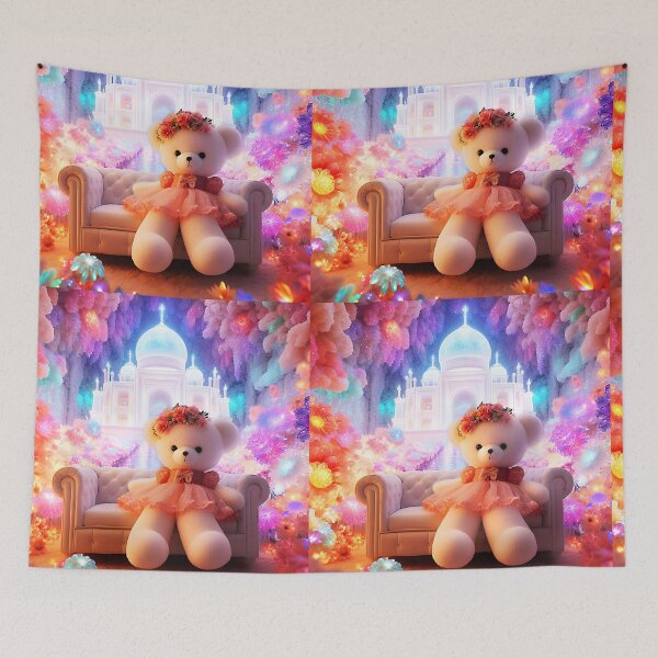 Item preview, White Teddy Ballerina in Crystal Floral Palace designed and sold by EmeraldeaArt.
