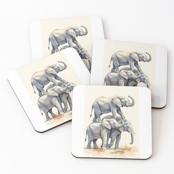 Item preview, Three Watercolor Elephants designed and sold by ArtQueen777.
