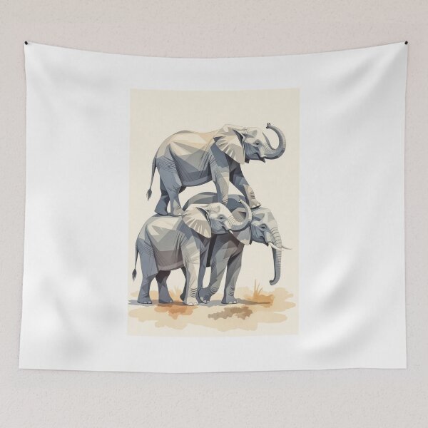 Item preview, Three Watercolor Elephants designed and sold by ArtQueen777.