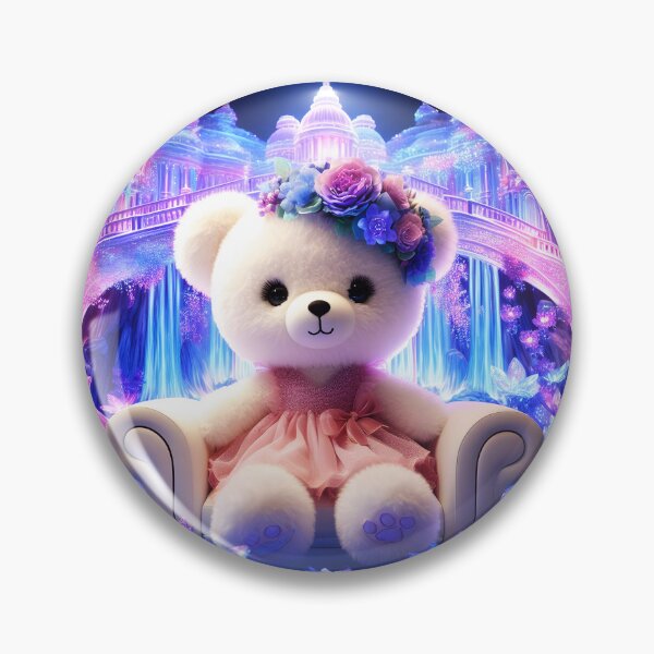 Item preview, Plush White Bear in Crystal Flower Palace designed and sold by EmeraldeaArt.