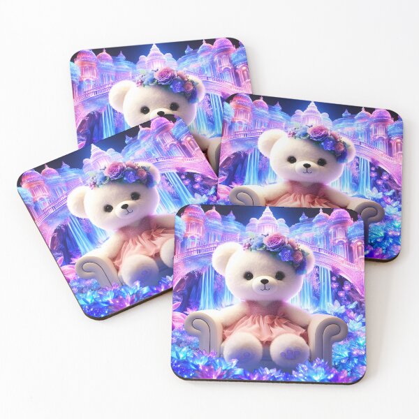 Item preview, Plush White Bear in Crystal Flower Palace designed and sold by EmeraldeaArt.