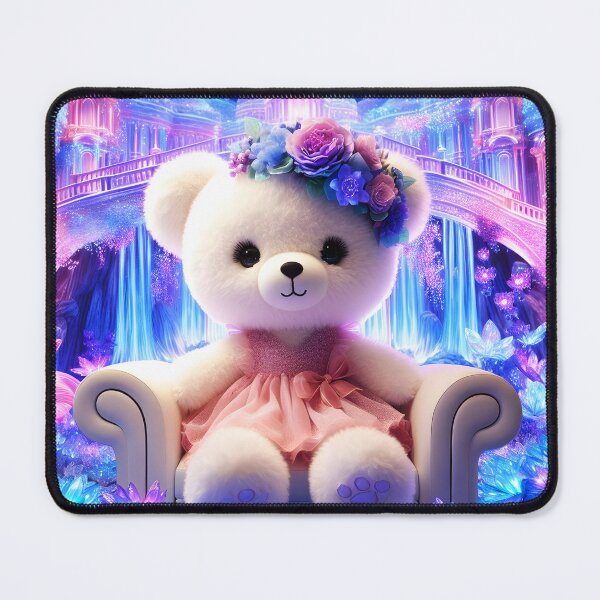 Item preview, Plush White Bear in Crystal Flower Palace designed and sold by EmeraldeaArt.