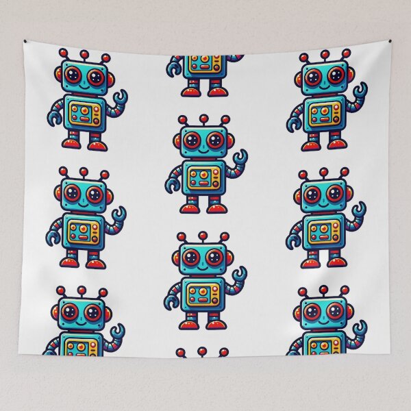 Item preview, Adorable Robot in Kawaii Style: Decorative Design with a Toy for Kids and Families designed and sold by DibuHumor.