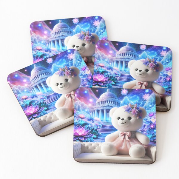 Item preview, White Plush Bear in Crystal Palace Dreamscape designed and sold by EmeraldeaArt.