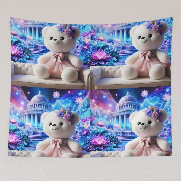 Item preview, White Plush Bear in Crystal Palace Dreamscape designed and sold by EmeraldeaArt.