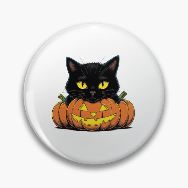 Item preview, Cute black Halloween cat with pumpkin  designed and sold by I-R-A.