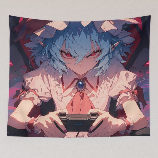 Item preview,  Remilia Scarlet Touhou Anime Girl Waifu Red Neon Gaming Vampire Mode designed and sold by CarlosBender.