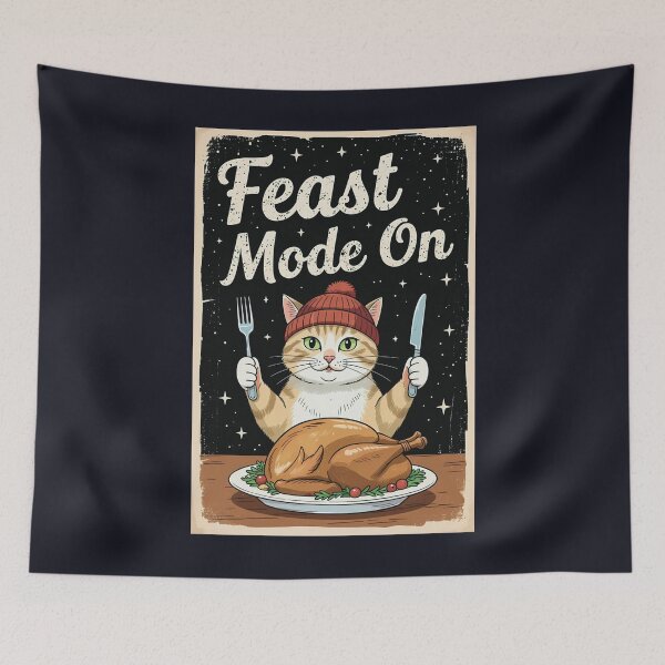 Item preview, Thanksgiving Cat Girl Feast Mode On designed and sold by CreepyCornerArt.