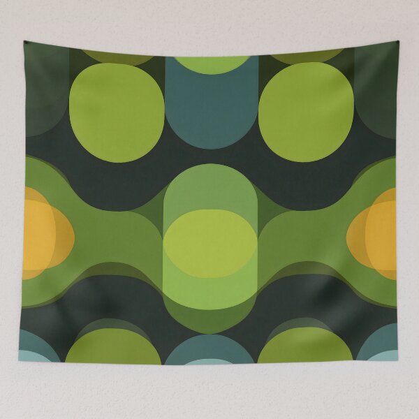 Item preview, Op Art Green – 70s Geometric Retro Design 12 designed and sold by Velvetcosmonova.