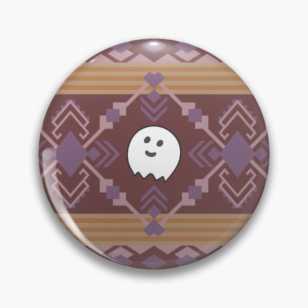 Item preview, White ghost figures brown, purple and beige geometric shapes and tribal motifs designed and sold by Crispifly.