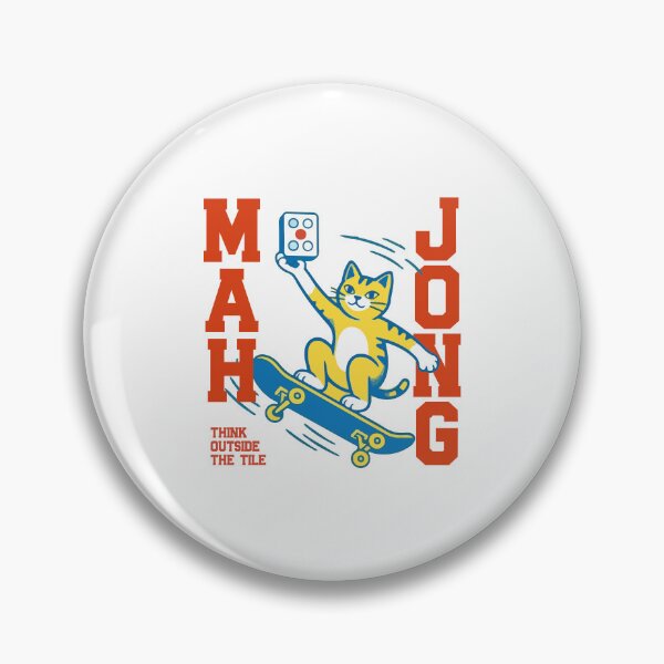 Item preview, Mahjong Cat Skateboard  Gift for Mahjong Player Funny Skater Cat Lover Tee Retro Chinese Tile Game Cute Kawaii Outfit Matching designed and sold by MotivaChic.