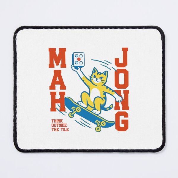 Item preview, Mahjong Cat Skateboard  Gift for Mahjong Player Funny Skater Cat Lover Tee Retro Chinese Tile Game Cute Kawaii Outfit Matching designed and sold by MotivaChic.