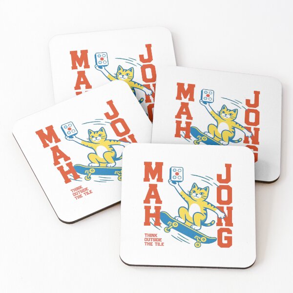 Item preview, Mahjong Cat Skateboard  Gift for Mahjong Player Funny Skater Cat Lover Tee Retro Chinese Tile Game Cute Kawaii Outfit Matching designed and sold by MotivaChic.