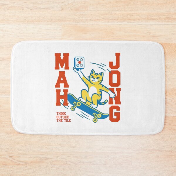 Item preview, Mahjong Cat Skateboard  Gift for Mahjong Player Funny Skater Cat Lover Tee Retro Chinese Tile Game Cute Kawaii Outfit Matching designed and sold by MotivaChic.