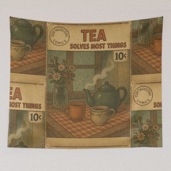 Item preview, Dreamy Cottagecore: Tea solves most things designed and sold by bapupa.