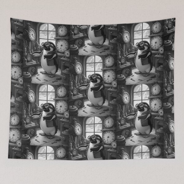 Item preview, Steampunk Penguin – Master of Time and Waddles designed and sold by LeoCreazyShop.