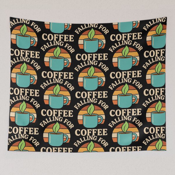 Item preview, ☕ Falling for Coffee | Autumn Coffee Lover Retro Mug Design designed and sold by graphicnew.