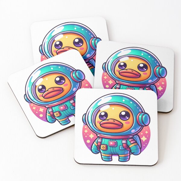 Item preview, Astronaut Duck Sticker Kawaii Animal Design for Laptop and Notebooks designed and sold by DibuHumor.