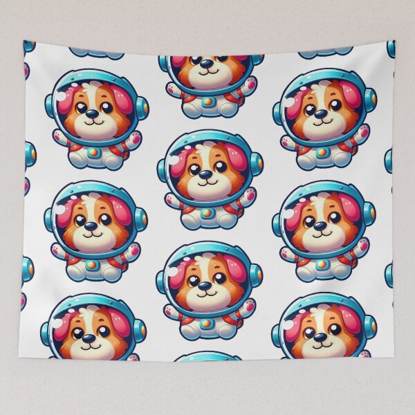 Item preview, Funny Illustration of a Puppy in Space designed and sold by DibuHumor.