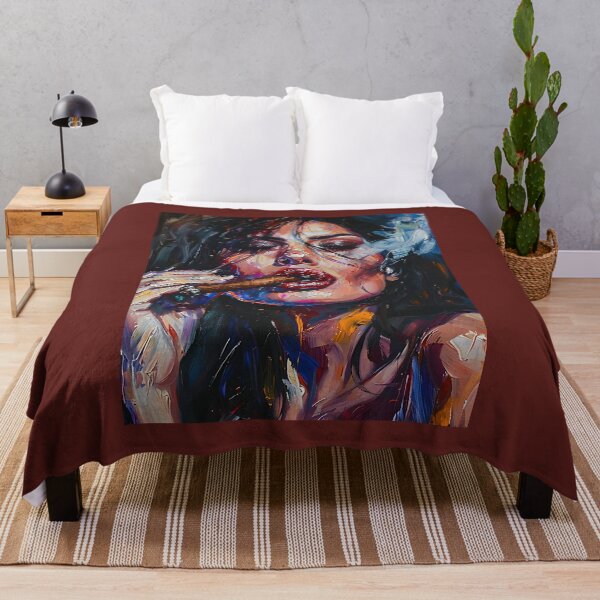 Item preview, Embrace Mystery and Smoke - Femme Fatale Vibrant Abstract Portrait of Allure and Expressive Energy designed and sold by OlfactoART Studio.