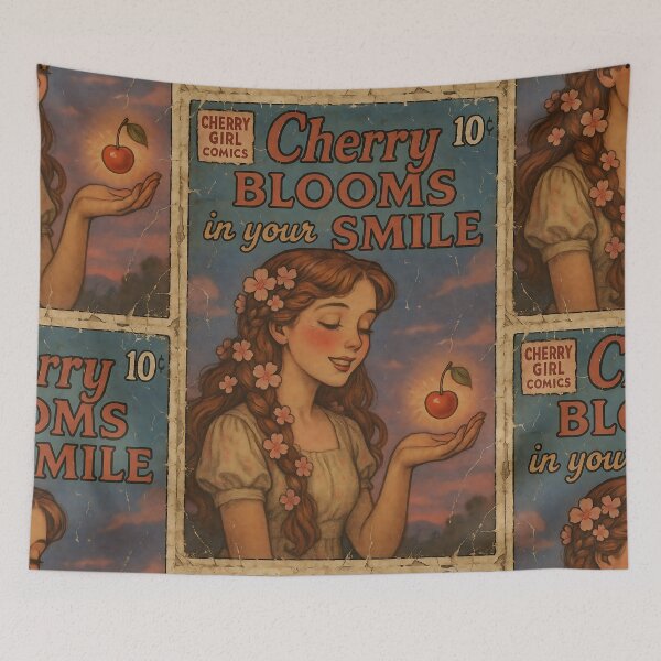 Item preview, Romantic Cherry Girl: Cherry blooms in your smile designed and sold by bapupa.