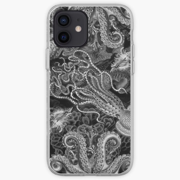 The Kraken (Black & White, Square, Alt) iPhone Soft Case