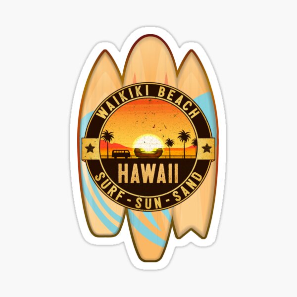 Item preview, Surf Waikiki Beach Hawaii Surfing Surfboard Shaka Hang Loose designed and sold by Travel Time.