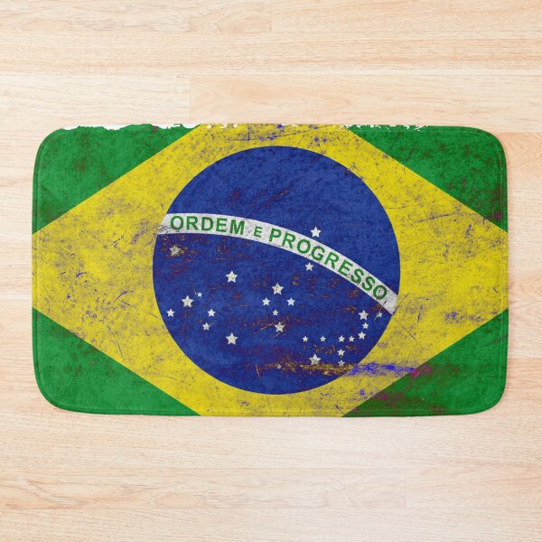 Artikelvorschau, Brazilian Flag Metal Texture – Vintage Grunge Design entworfen und verkauft von RoyalMerchantShop.