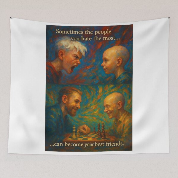 Item preview, From Rivals to Friends – Inspiring Surreal Art Print designed and sold by Not-Only-You.