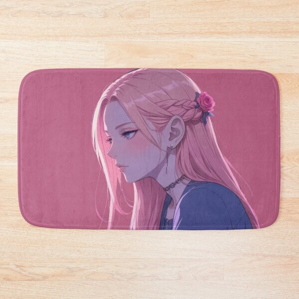 Item preview, Anime Girl with Pink Hair and Rose designed and sold by Sergii Davydenko.