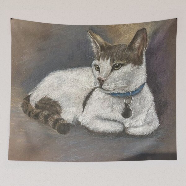Item preview, Pastel of a reclining cat designed and sold by PruDesigns.