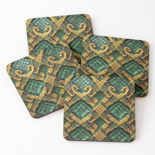 Item preview, Golden Emerald Ornate Dragon Scales Pattern: shirt, dress, bag pack, phone case and home decor  designed and sold by TheGaliyaStudio.
