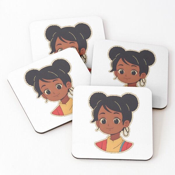 Item preview, Retro Radiance – Black Anime Girl with Buns & Bold Colors designed and sold by OsasChild.