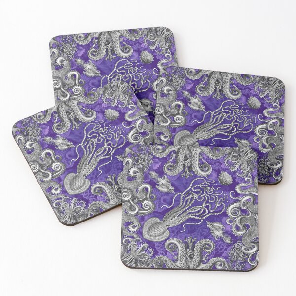 Item preview, Octopus Squid Kraken Art Tentacles Seashell Deep Sea Ocean Creatures Lover (Purple) designed and sold by Mechanical Whispers.
