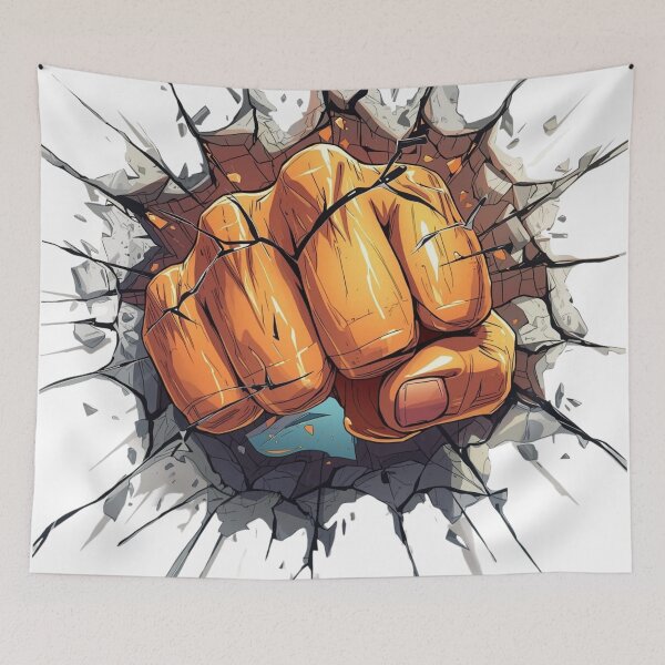 Item preview, 3D Fist Breakthrough T-Shirt Design | Hyper-Realistic Punch Effect designed and sold by WovennDesigns.