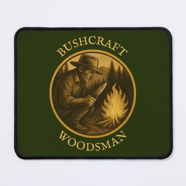 Item preview, Bushcraft Woodsman | Campfire & Knife Outdoor Survival Scene designed and sold by InkwildStudio.