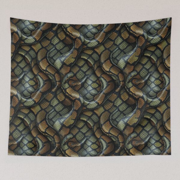 Item preview, Wavy Olive Brown Cobra Skin Seamless Texture: snake shirt, dress, bag, phone case and home decor  designed and sold by TheGaliyaStudio.